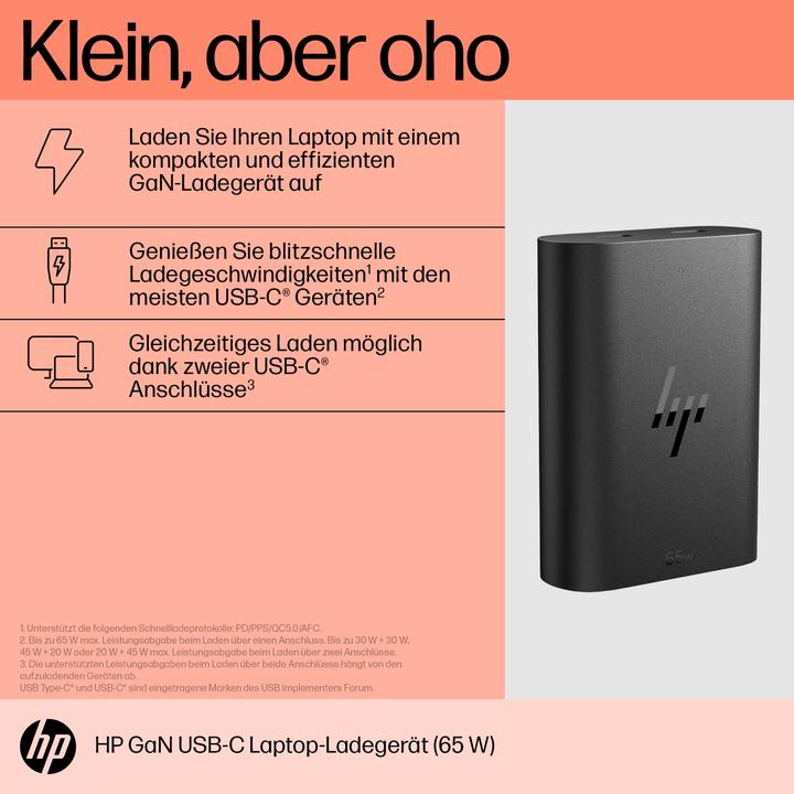 Produktbild HP 65W GaN USB-C Laptop Charger (65 W)