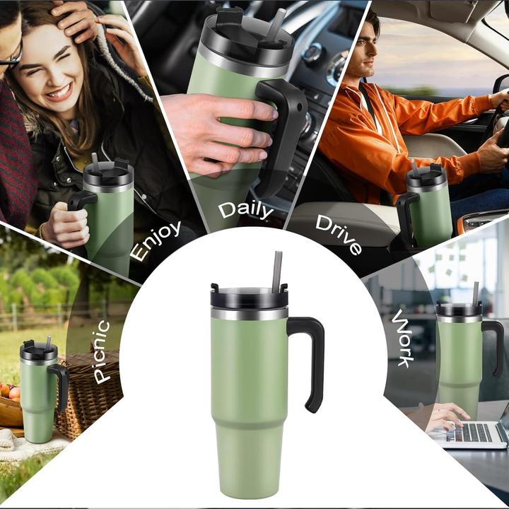 Produktbild ASMI Edelstahl Thermobecher, Kaffeebecher, Auto-Tumbler-Becher, 900ml (0.89 l)