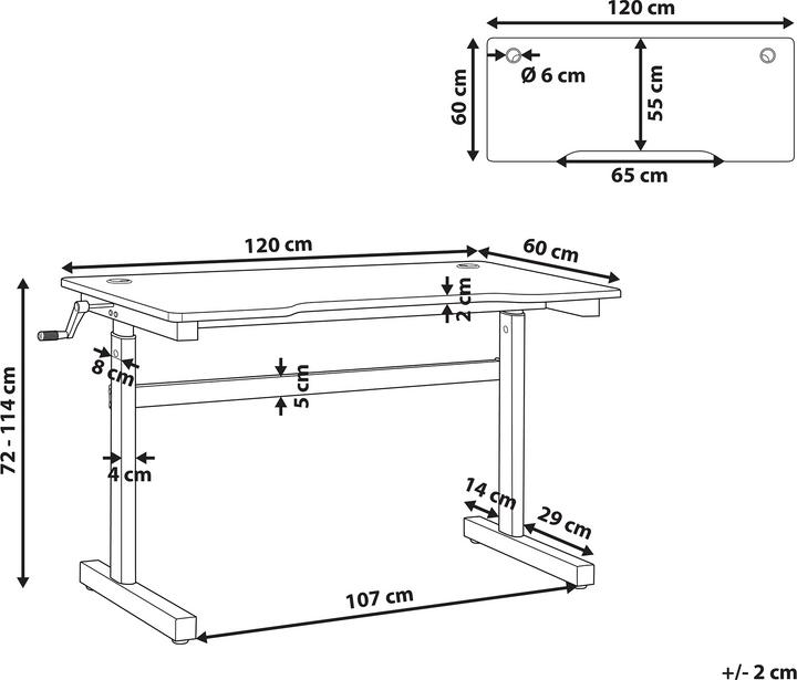 Immagine prodotto Beliani Tavolo da gioco nero 120 x 60 cm Illuminazione LED RGB regolabile manualmente DURBIN