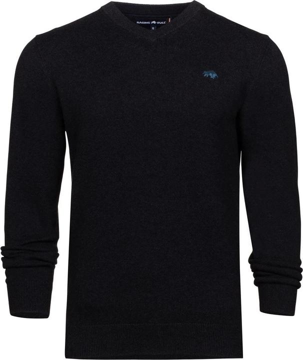 Actual product image Raging Bull Mens Classic Knitted Cashmere Blend V Neck Jumper (6XL)