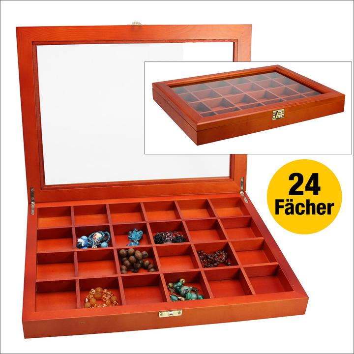 Image du produit Safe Vitrine en bois avec 24 compartiments.5308