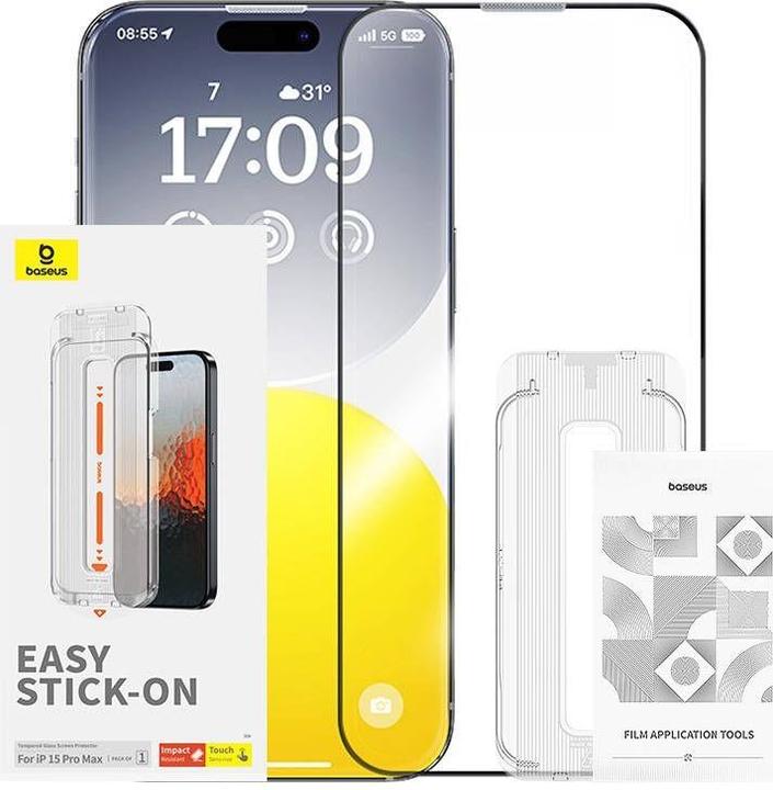 Immagine prodotto Baseus Vetro temperato Zaffiro 0,3 mm per iPhone 15 ProMax (1 Pezzo/i, Apple iPhone 15 Pro Max)