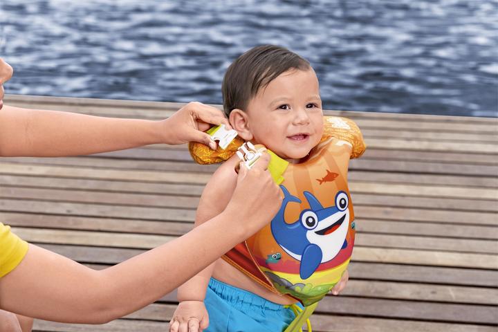 Actual product image Bestway Puddle Jumper® life jacket small whale with textile cover, 0-2 years (Up to 15Kg)