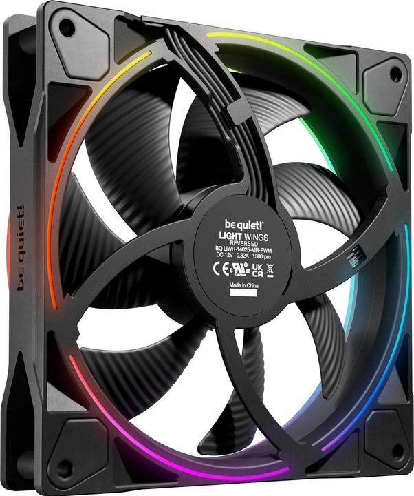 Actual product image be quiet! Lüfter 120*120*25 Light Wings LX PWM Reverse Black (25 mm, 1 x)