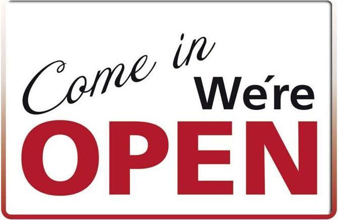 Blechschild Come in - we're open (10.5 x 14.8 cm)