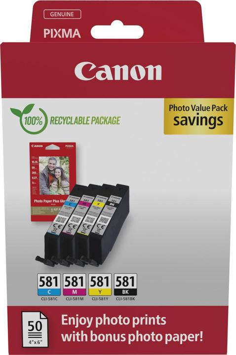 Produktbild Canon CLI-581 Ink Cartridge BK/C/M/Y (M, C, Y, BK)
