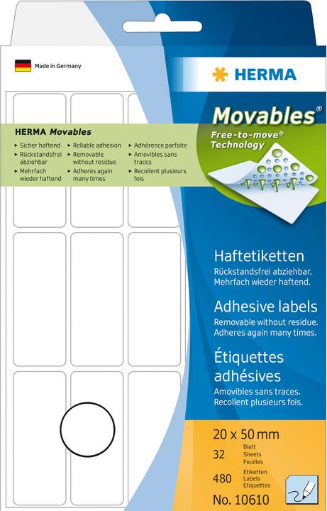 Actual product image HERMA Removable multi-purpose labels