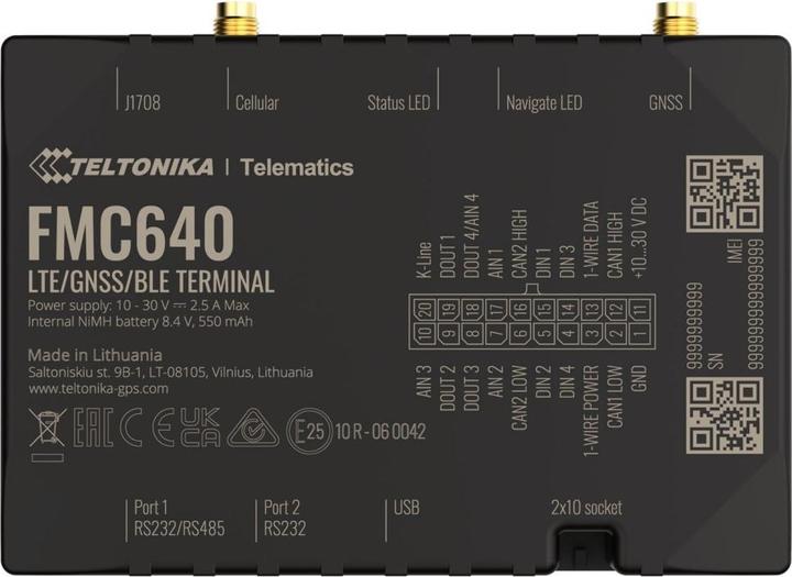 Image du produit Teltonika FMC640, 4G/LTE Tracker, Dual SIM (USB-A)