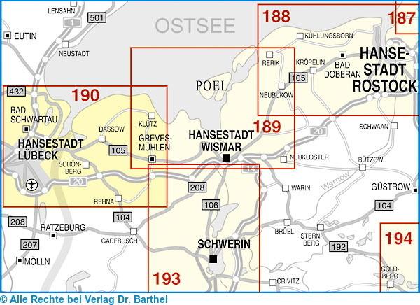 Immagine prodotto Città anseatica di Lubecca, Travemünde, Boltenhagen e dintorni Mappa ciclistica ed escursionistica
