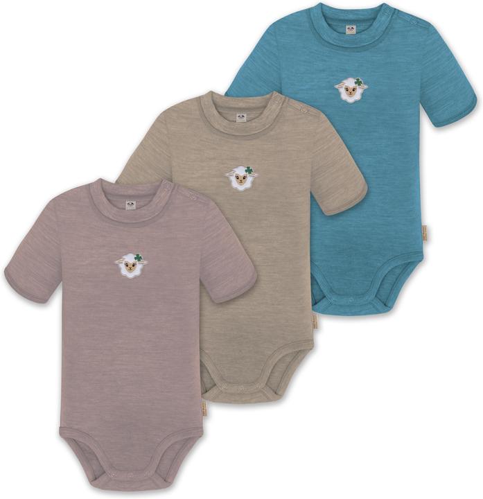 Normani 3er Set Baby Merino Kurzarmbody „Tihoi" - 9319