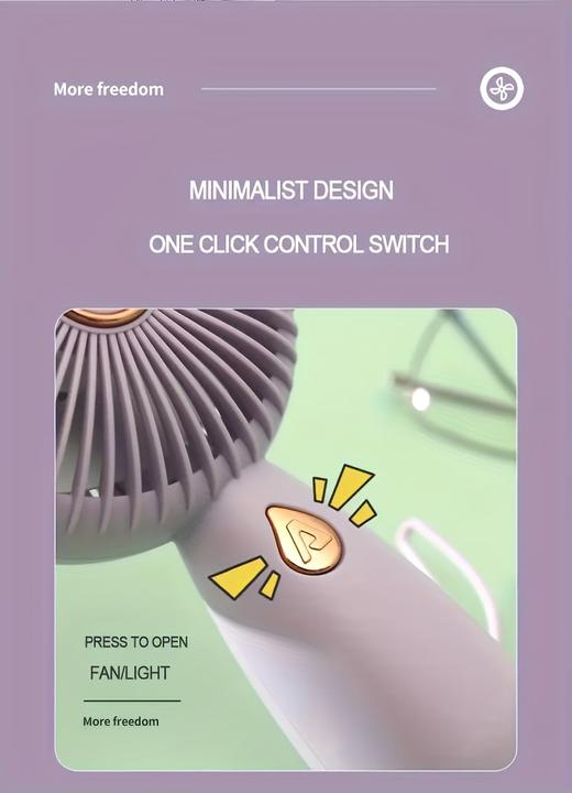Produktbild PhoneLook Kompakter tragbarer Mini USB Ventilator wiederaufladbar für Innen- und Aussenreisen