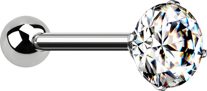 Immagine prodotto Star Piercing Micro Threadless Barbell in argento con sfera e cristallo incastonato in argento (senza ottone, Titanio G23)