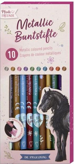 Actual product image Die Spiegelburg Metallic-Farbstifte Pferdefreunde (Multicoloured, 10 x)