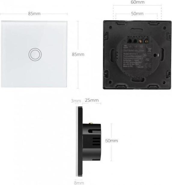 Actual product image Maclean Smart WiFi Touch light switch