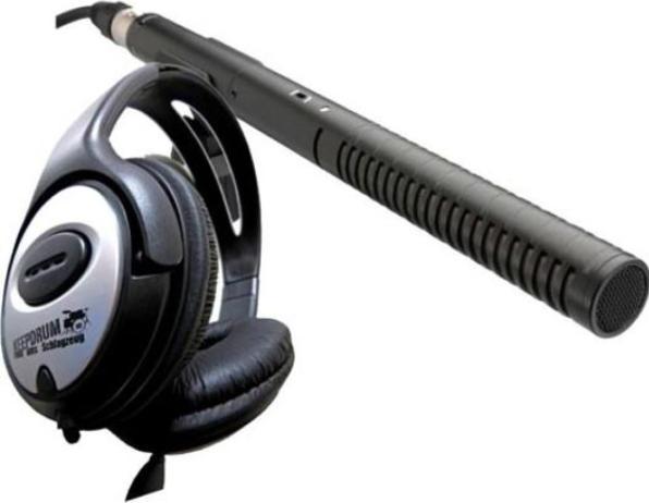 Actual product image RØDE NTG-1 directional microphone with headphones