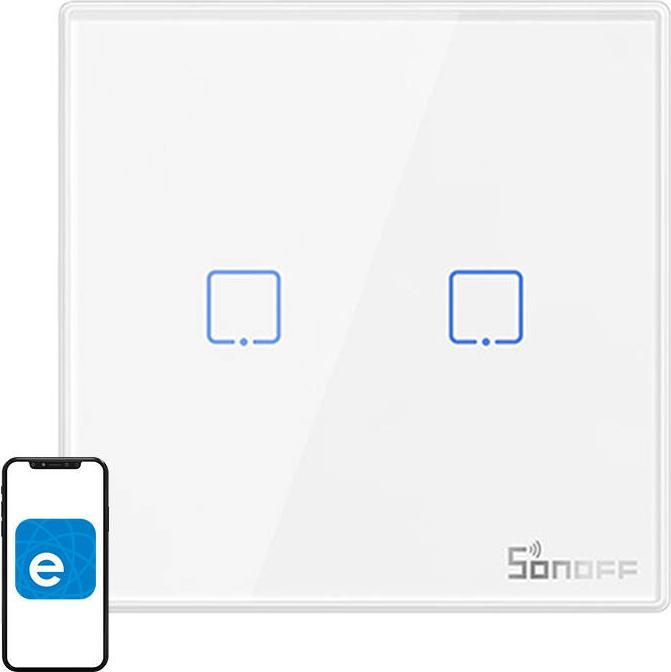 Actual product image Sonoff RF light switch T2EU2C-RF
