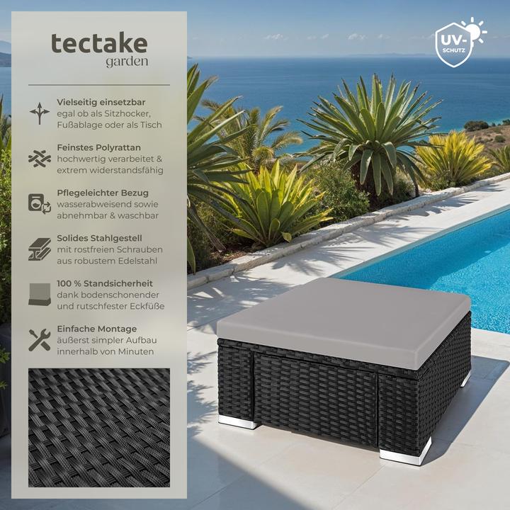 Produktbild tectake Rattan Sitzhocker