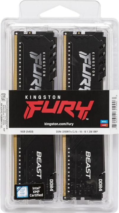 Actual product image Kingston FURY Beast (2 x 8GB, 3200 MHz, DDR4-RAM, DIMM)