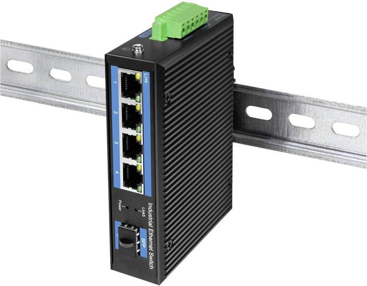 Produktbild LogiLink Industrie Gigabit Ethernet Switch, 4-Port 1000 Mbit/s + 1 Port SFP (5 Ports)