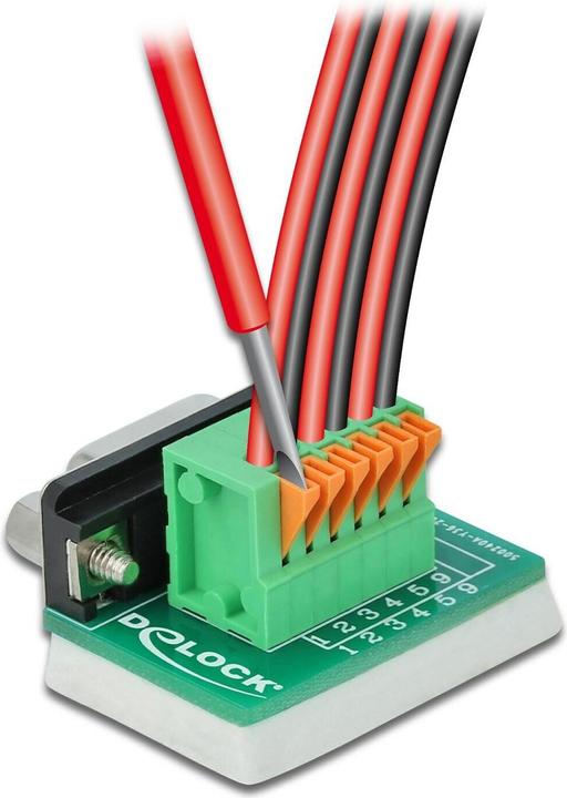 Actual product image Delock Adapter terminal block RS232 DB9 female vertical