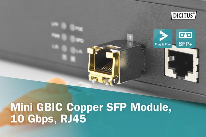 Produktbild Digitus Mini GBIC Kupfer SFP Modul, 10 Gbps, RJ45