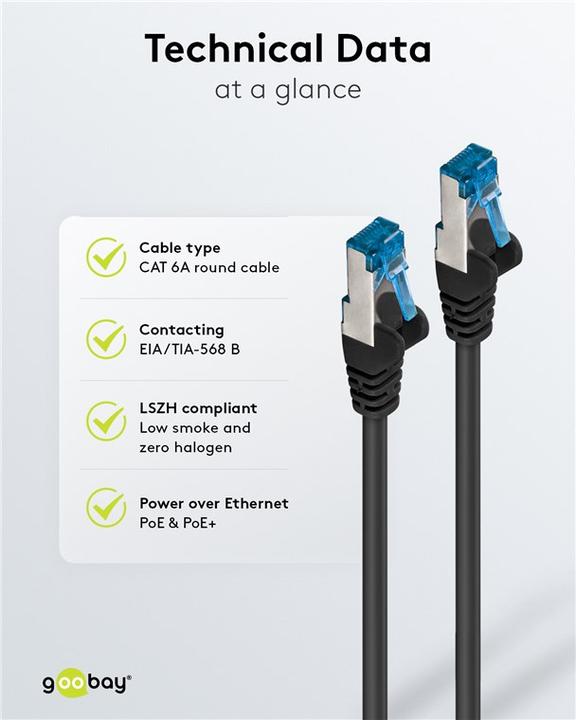 Actual product image Goobay network cable (S/FTP, CAT6a, 1.50 m)