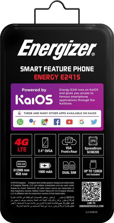 Image du produit Energizer E241S (2.40", 0.30 Mpx, 4G)