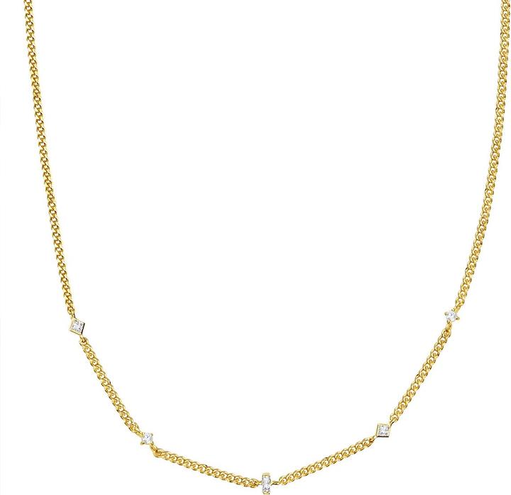 Actual product image Glanzstücke München Ladies sterling silver cubic zirconia yellow gold 35.0 cm base chain + 5.0 cm extension - 30422 (Sterling Silver, 35 - 40 cm)