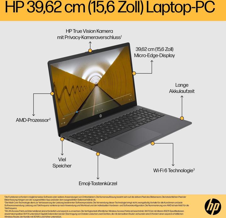 Actual product image HP 15-fc0456ng (15.60", AMD Ryzen 5 7520U, 16 GB, 512 GB, DE)