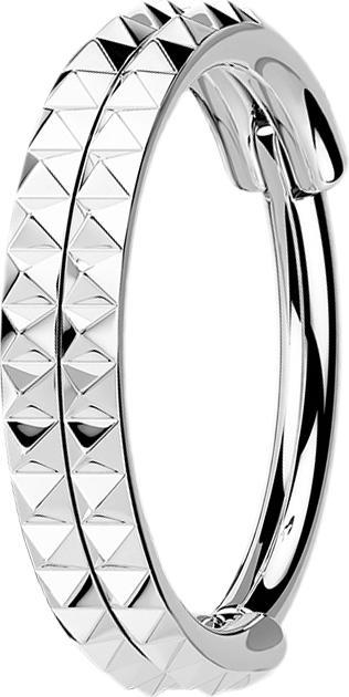 Produktbild Star Piercing Micro Segmentring klappbar silber doppelreihe Pyramiden (Chirurgenstahl 316L)