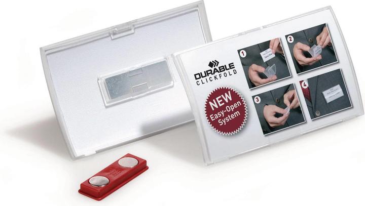 Actual product image Durable Click Fold name tag with magnet