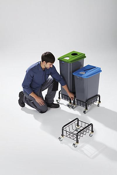 Image du produit Probbax Collecteur de tri en plastique, capacité 60 l, noir, sans couvercle. (60 l)