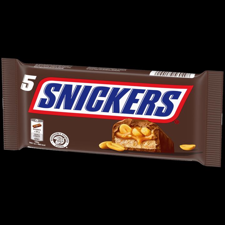 Actual product image Snickers Chocolate bar 5 x 50 g, Product type: Nuts (230 g)