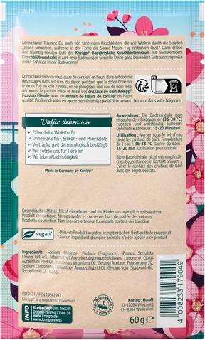 Nutritional values and ingredients Kneipp Badekristalle Kirschblütentraum (Bath salts)