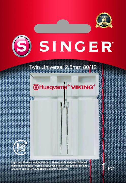 Singer TWIN Nähmaschinennadel, 2.5mm, 80/12