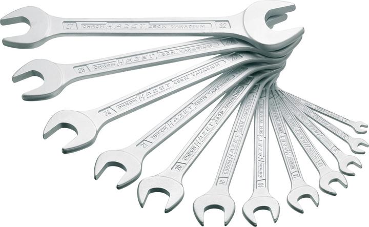 Immagine prodotto HAZET Serie di chiavi a forchetta doppia 450N/12 ∙ Profilo esagonale esterno ∙ 6 x 7 - 27 x 32 ∙ Nu…