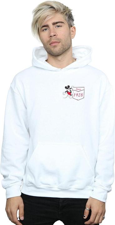 Actual product image Disney Mens Mickey Mouse Faux Pocket Since 1928 Hoodie (S)