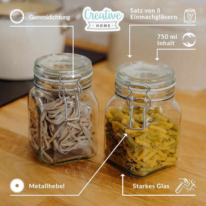 Produktbild Creative Home Bügelgläser mit Deckel (8 Stk., 0.75 l)