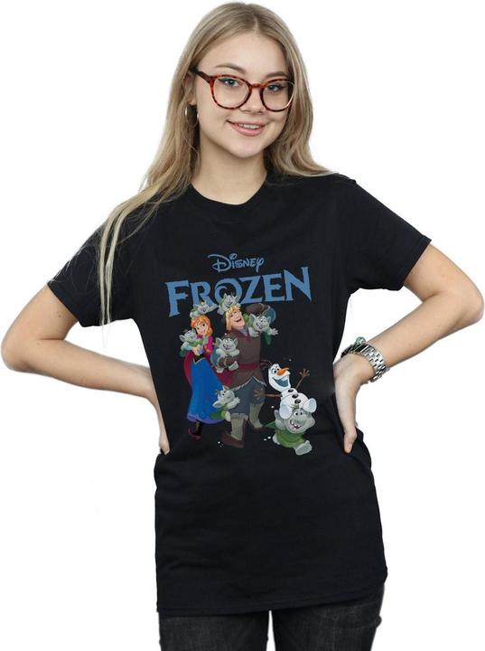Actual product image Disney Womens/Ladies Frozen Happy Trolls Cotton Boyfriend T-Shirt (4XL)