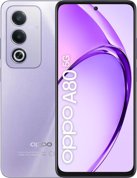 Image du produit OPPO A80 (256 Go, Moonlight Purple Purple, 6.67", Double SIM, 50 Mpx, 5G)