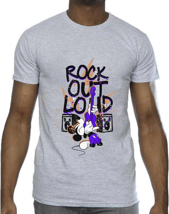 Actual product image Disney Mens Mickey Mouse Rock Out Loud T-Shirt (XXL)