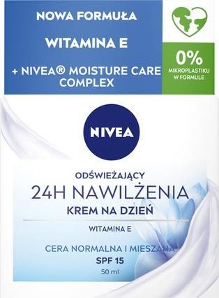 Immagine prodotto NIVEA 24H Crema idratante rinfrescante da giorno Spf15 per pelli normali e miste 50ml (50 ml, Crema da giorno)