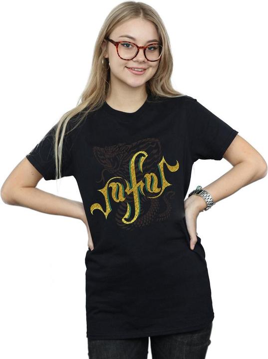 Actual product image Disney Womens/Ladies Aladdin Movie Jafar Snake Logo Cotton Boyfriend T-Shirt (XL)
