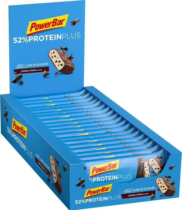 Actual product image Powerbar ProteinPlus 52% Bar (Cookies & Cream, 20 pcs., 1100 g)