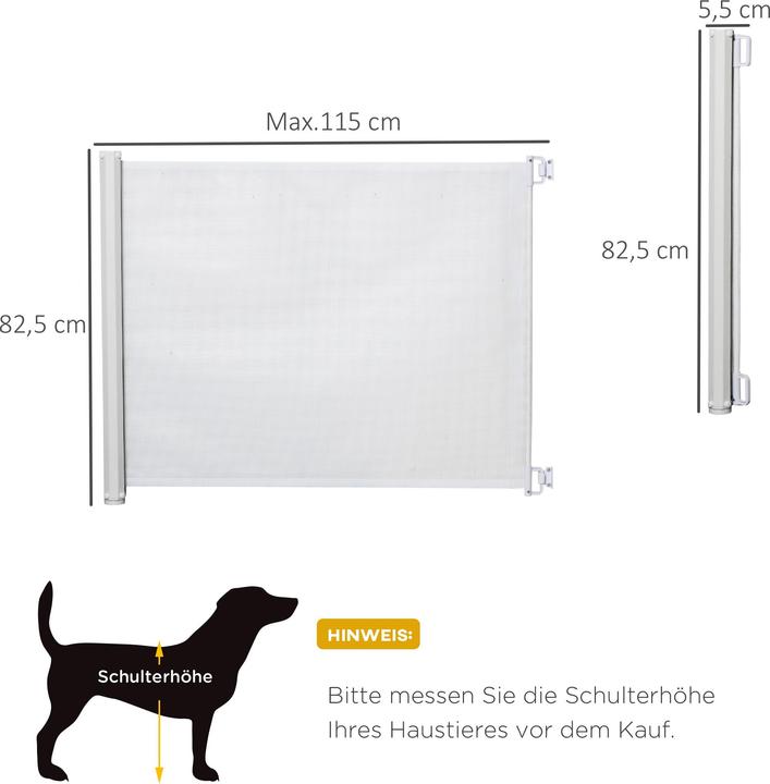 Produktbild PawHut Hunde-Trennwand mit automatischer Aufrollenfunktion