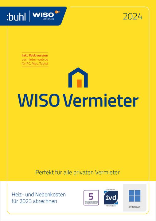 Produktbild Buhl Data Service Buhl Data WISO Vermieter 2024 Download Code (1 User, 1 Geräte/User, unbegrenzt)