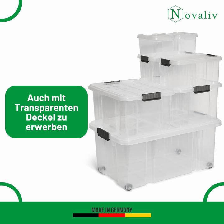 Produktbild Novatool Novaliv 7 tlg Sparset Aufbewahrungsboxen mit Deckel Anthrazit 1x45 L + 2x 15L + 2x 5L + 2x 2L Nestba (45 l)