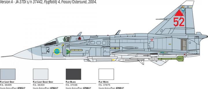 Actual product image Italeri SAAB JA 37 Jaktviggen