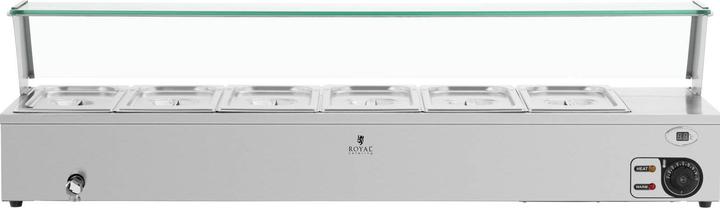Produktbild Royal Catering Bain Marie Speisenwärmer Edelstahl 6 GN-Behälter 21 L 30 - 110 °C 2100 W