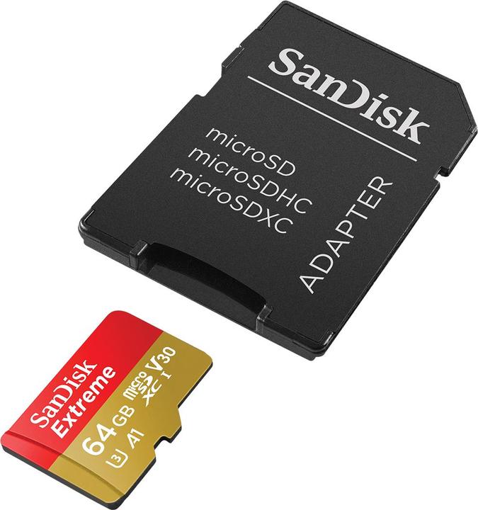 Actual product image SanDisk microSDHC ActionSC 32GB 2x Extr.100MB (32 GB, microSDHC, U3, UHS-I)